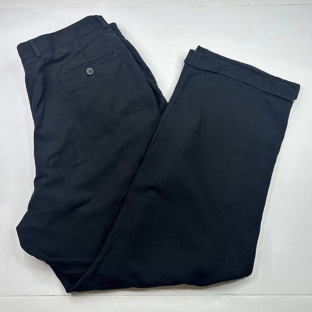 VTG Armani Collezioni Black Dress Pants 42/35 Men's 35x28 Cuffed Trousers